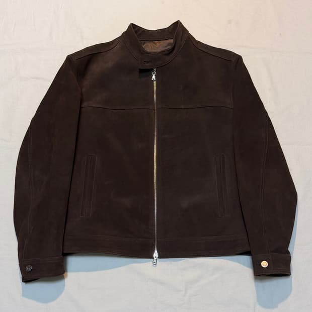 킨록 앤더슨 24FW 소가죽 스웨이드 레더자켓 브라운