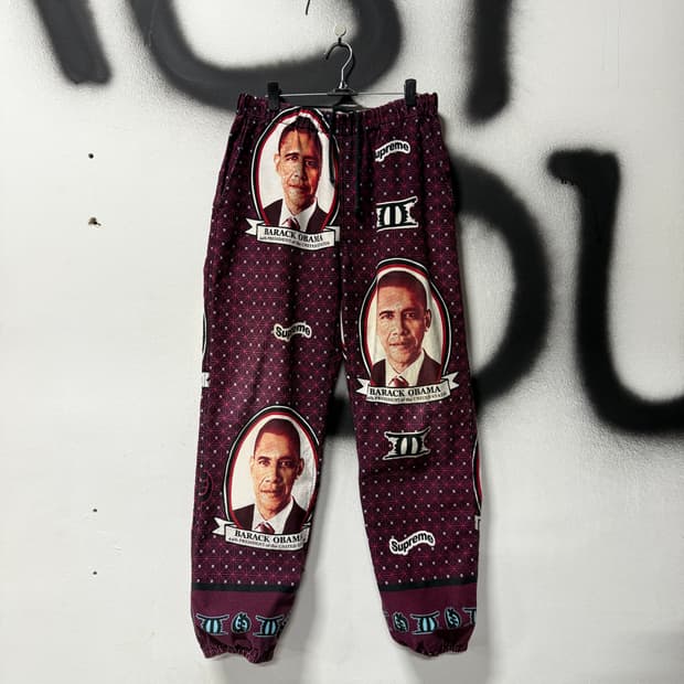 슈프림 17ss 오바마 풀 프린팅 스케이트 조거 팬츠