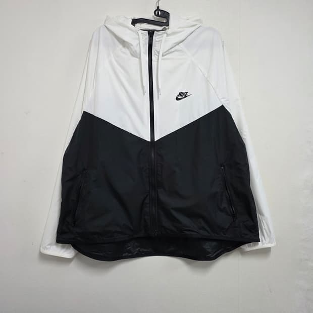 XL 나이키 윈드러너 오버핏 바람막이 흰검 화이트 블랙