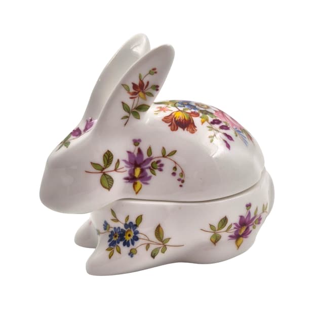 80s 영국 해머슬리 본차이나 플로랄 토끼 트링켓