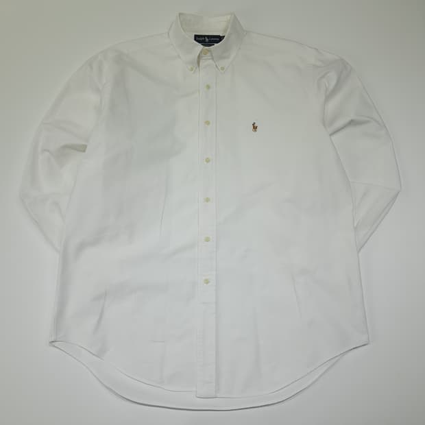 CL388 XL 폴로 90s 코튼 핀포인트 화이트 셔츠 남방