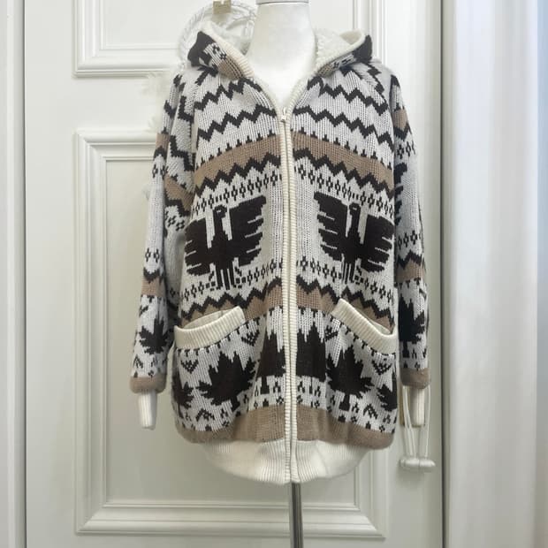 ivory brown inner fur pocket loose cowhi