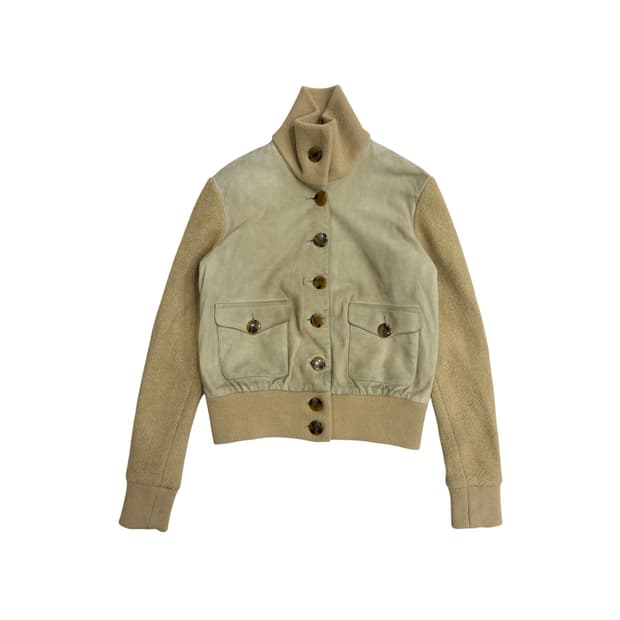 폴로 랄프로렌 퍼플 라벨 여자 여성 스웨이드 캐시미어 니트 가디건 자켓