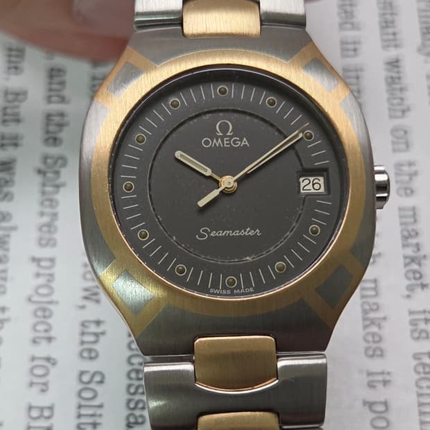 빈티지 오메가 씨마스터 폴라리스 최상위 18K콤비 흑판 브레이슬릿 ver