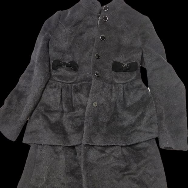 모리걸 갸루 고딕 고스로리 블랙 리본 코트