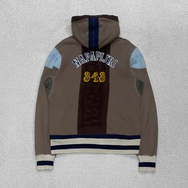 Napapijri 나파피리 스펠 로고 후드집업 브라운