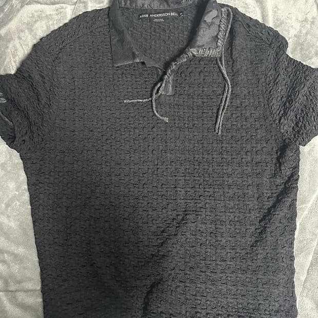 XL) 앤더슨벨 사파 버블 니트 블랙