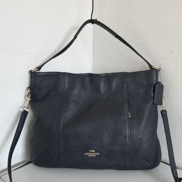 Coach leather cross bag navy