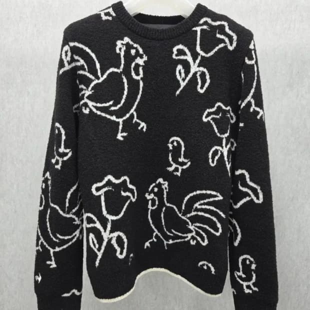 여성 85 르꼬끄 골프 방풍 니트 긴팔