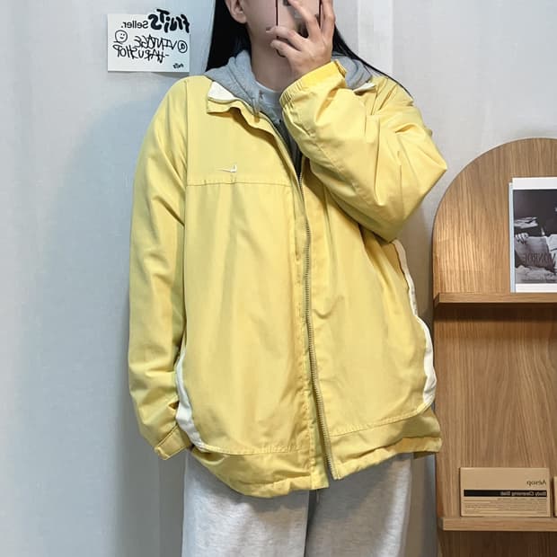 [정품] 나이키 개나리 화이트스우시 바막 집업 [ 105 ]