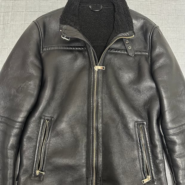 코르티스맛 자라 슬림핏 레더 자켓 M