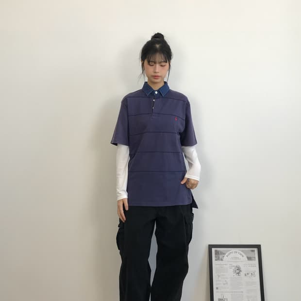 Polo Denim Collar Polo Shirt