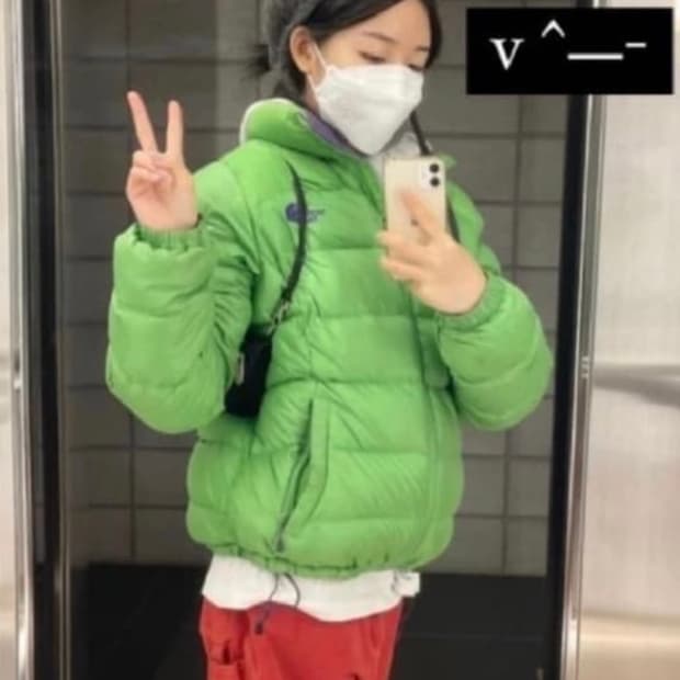 눕시 구스700 미노이패딩 그린 연두