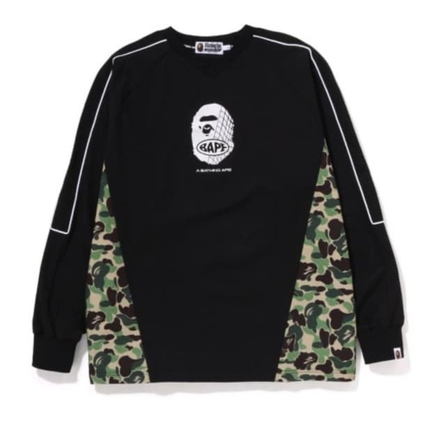 [L] 베이프 카모 긴팔 저지 티셔츠