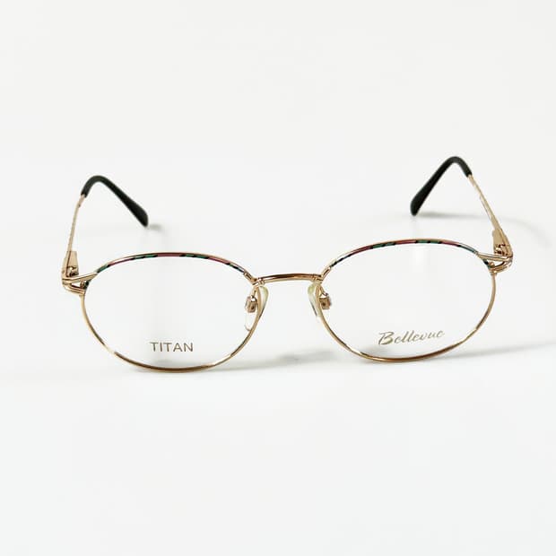 독일제 BELLEVUE 골드 티타늄 오벌 프레임 빈티지 안경