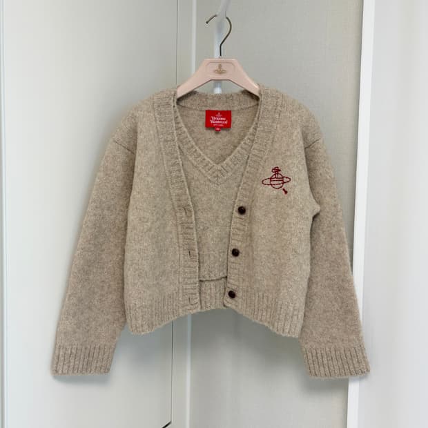 비비안웨스트우드 레드라벨 레이어드 니트 가디건