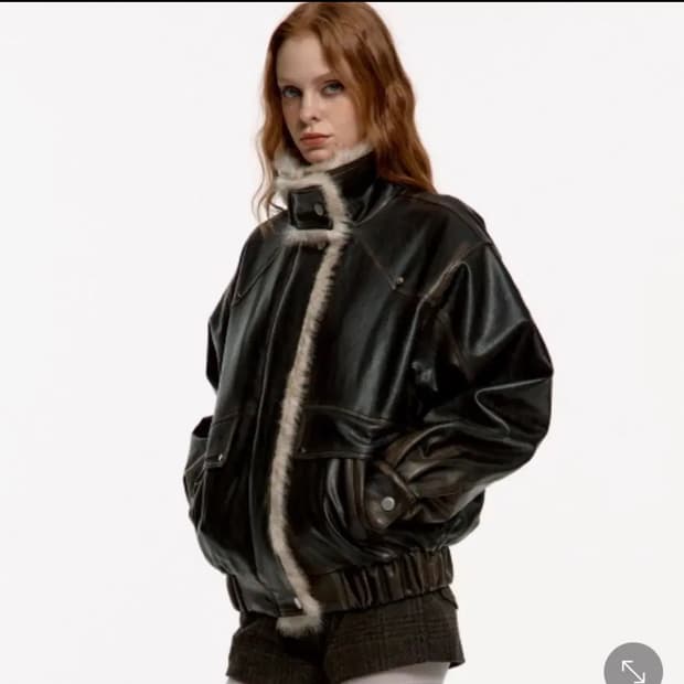 러프넥 무스탕 S