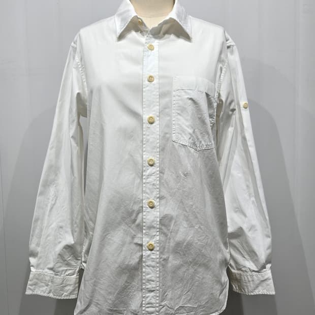 마가렛 호웰 화이트 롤업 긴팔 셔츠