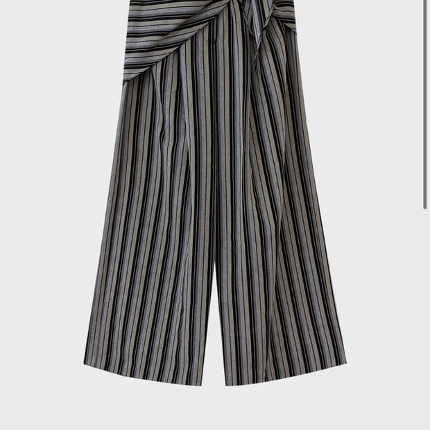 ATMOSPHERE COVERED STRIPE PANTS (BLACK)