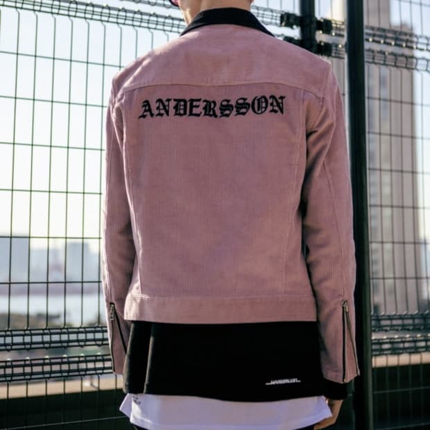 앤더슨벨 인디핑크 코듀로이 집업 자켓
