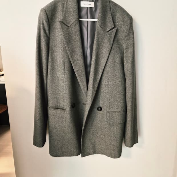 [SHESMISS] 쉬즈미스 울 혼방 헤링본 더블 자켓 (55사이즈)