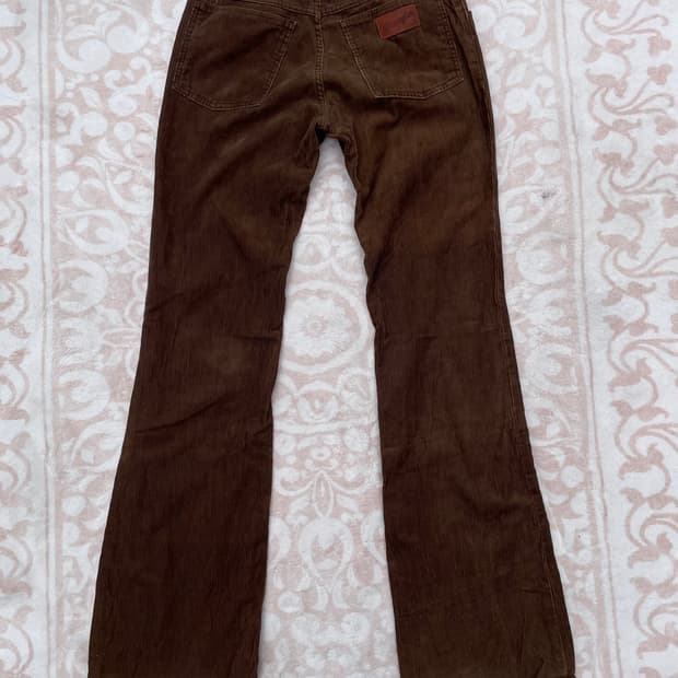 랭글러 브라운 코듀로이 웨스턴 부츠컷