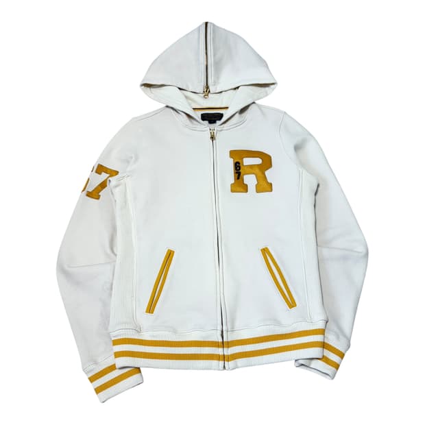 폴로 랄프로렌 크림 화이트 옐로우 세라 오픈카라 후드집업