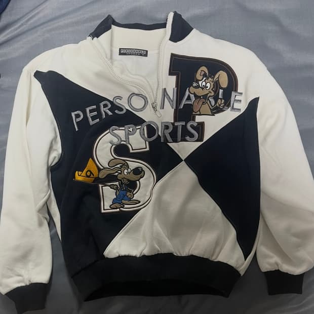 personable sports 자수 하프 집업