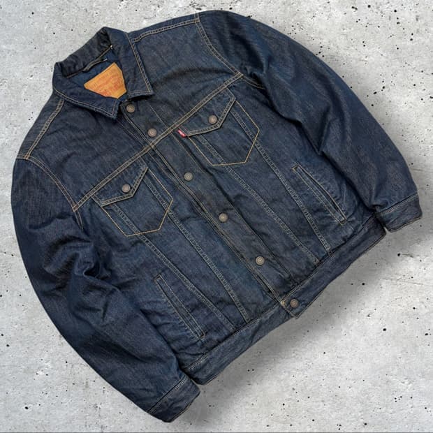 [M] 리바이스 다운 패딩 안감 데님 트러커 자켓 B285