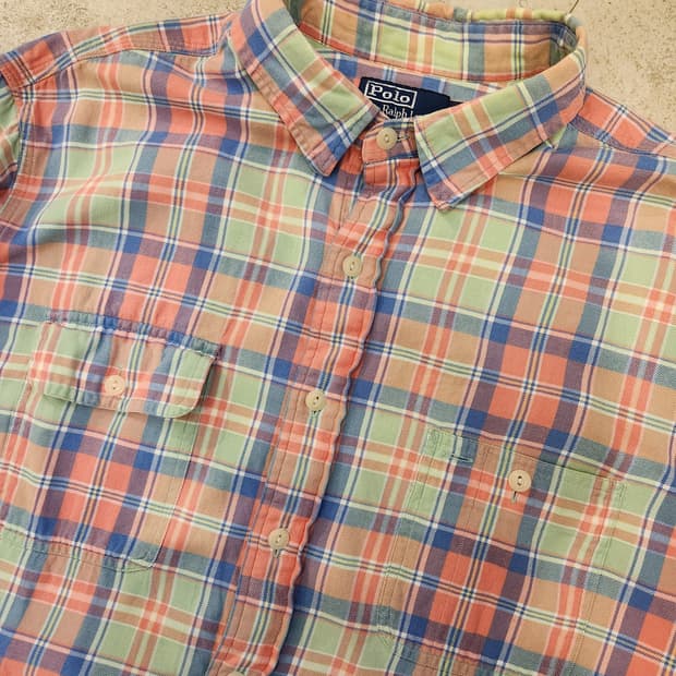 폴로 체크 셔츠 2XL