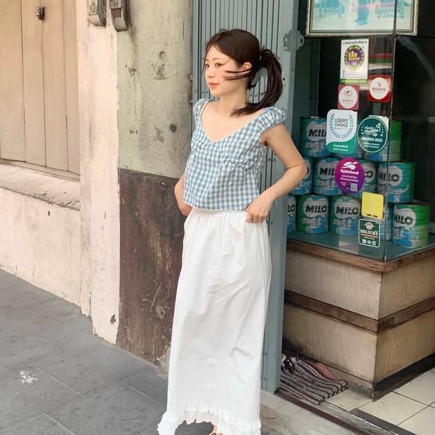 쏘딩키브레드 Serene White Skirt