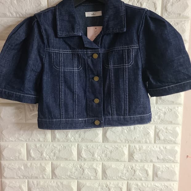 생지 퍼프 크롭 청재킷(55)