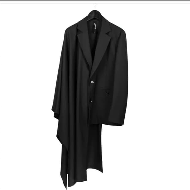 요지야마모토 하프 케이프 비대칭 블레지어 자켓