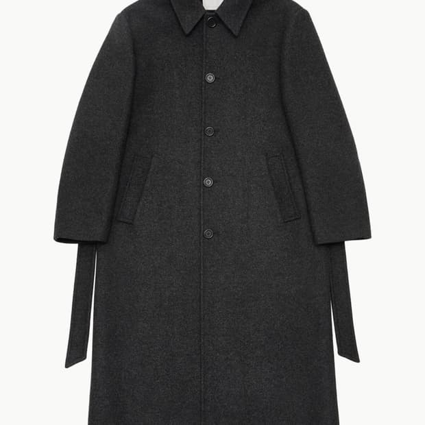 M)아모멘토 싱글브레스티드 코트 차콜