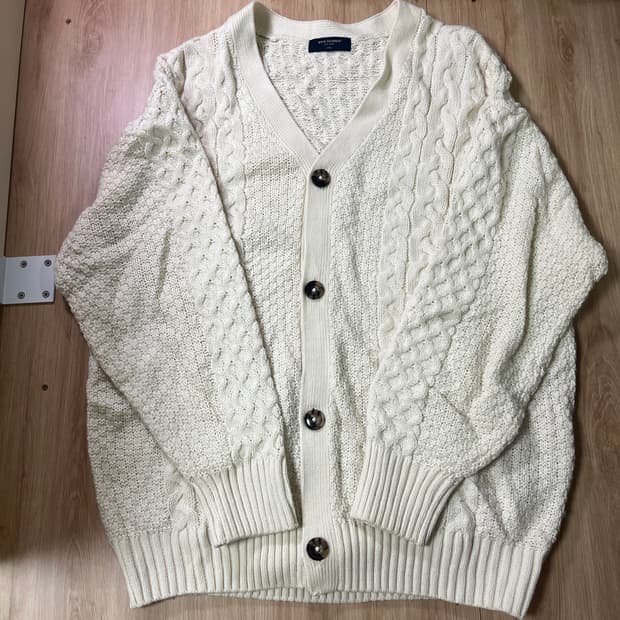 빈티지 | 아이보리 오버핏 꽈배기 가디건 이안빈티지
