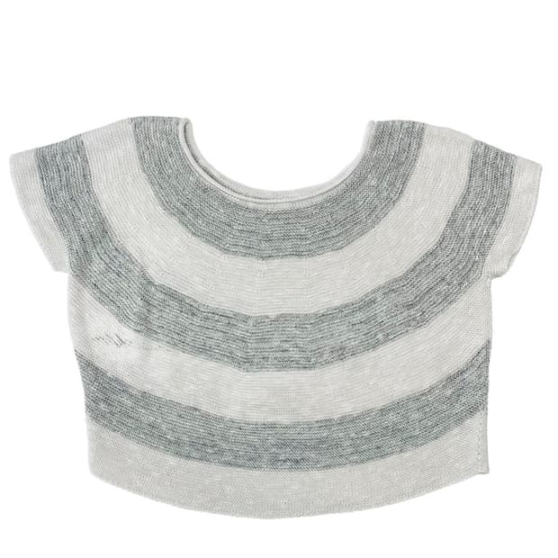 Off-shoulder stripe knit