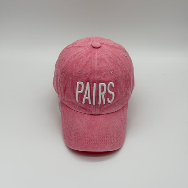 [M] PARIS 피그먼트 워싱 핑크 볼캡 모자