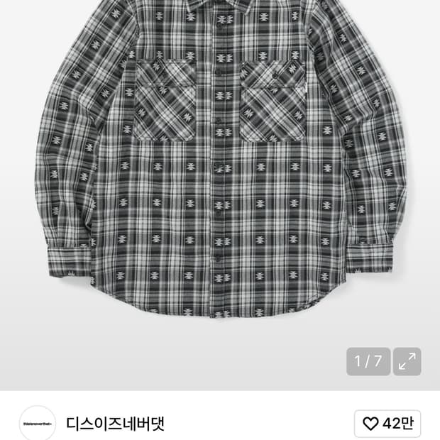 디스이즈네버댓 아프리칸 체크셔츠 블랙