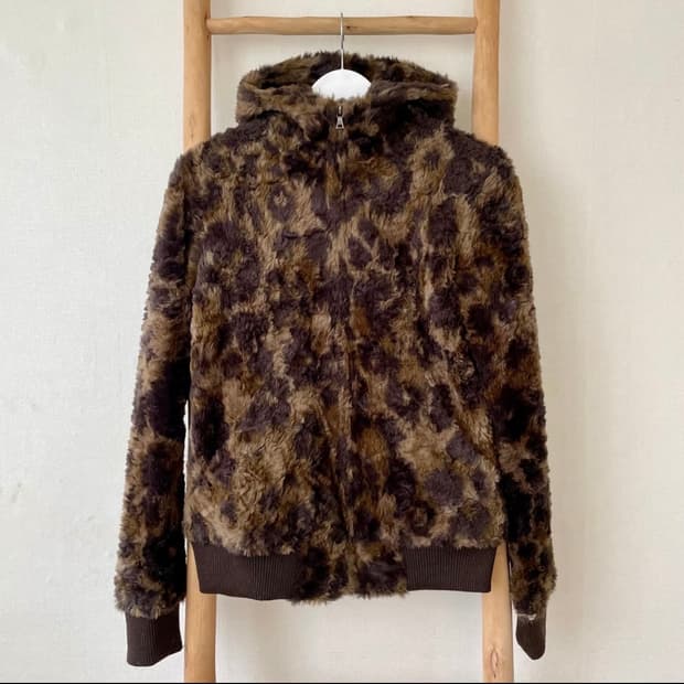 히스테릭글래머 레오파드 퍼 후드자켓
