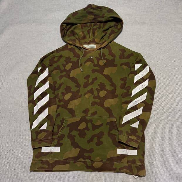 OFF-WHITE 오프화이트 17fw 그린 카모 에로우 오버 후디