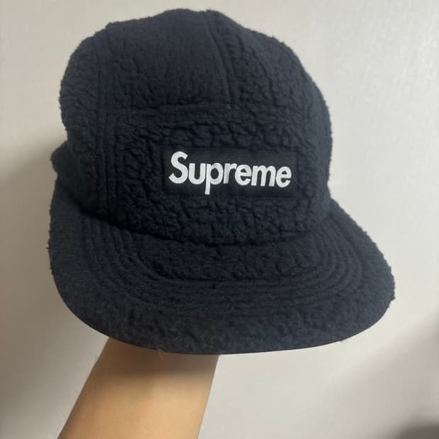 슈프림 폴라텍 셔링 리버시블 캠프캡 블랙 - 23FW