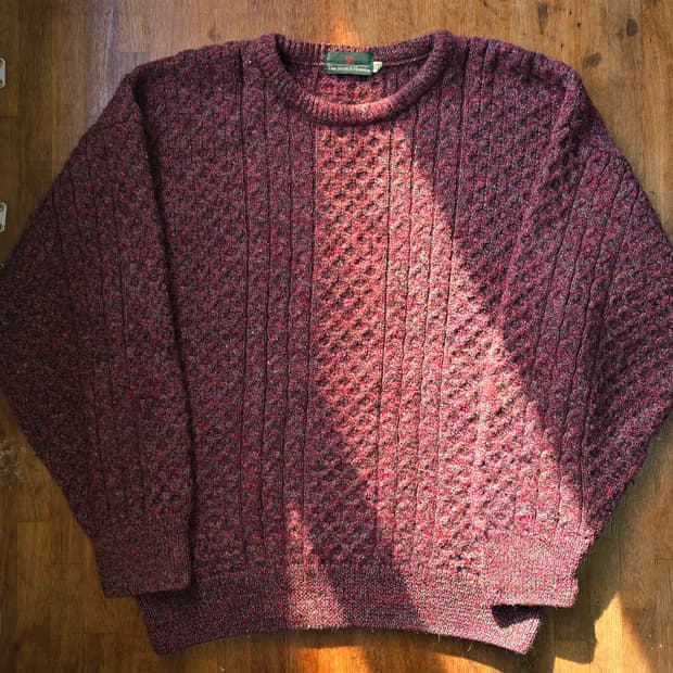 빈티지 아일랜드 니트 울 & 알파카 혼방