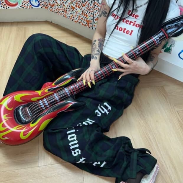 미스테리어스호텔 레이어드 체크 슬랙스