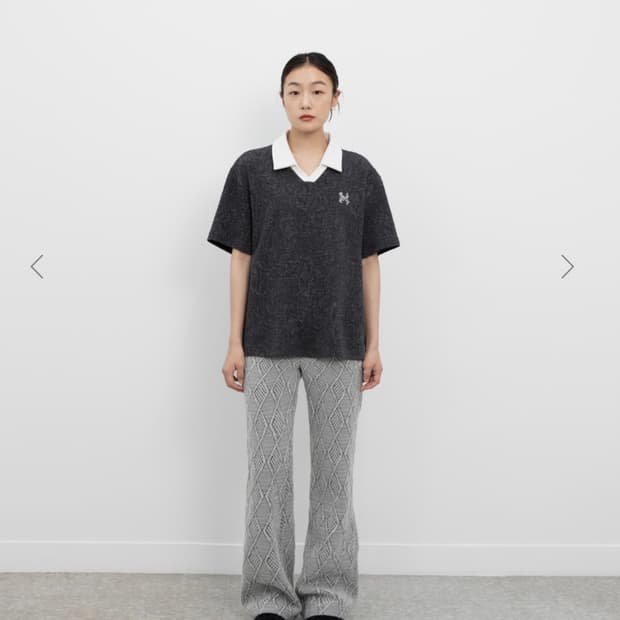 999humanity 자카드 부츠컷 팬츠