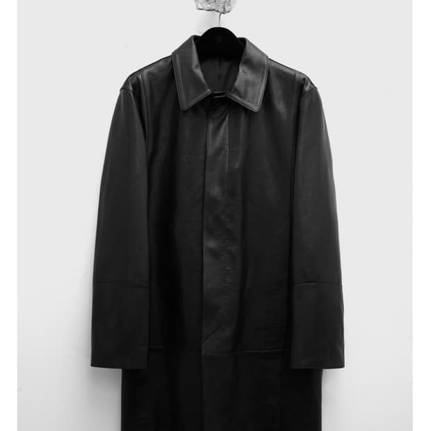 유스/26ss 레더 카 코트 블랙/L