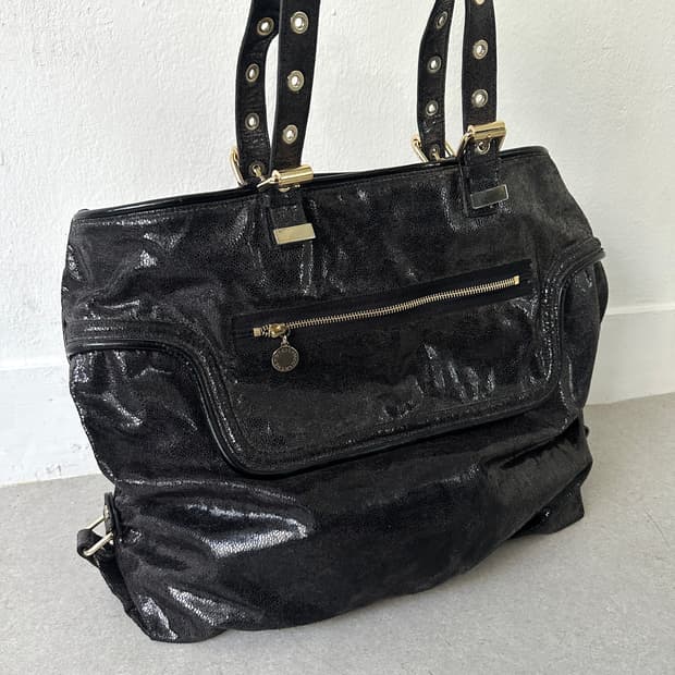 스텔라 매카트니 펄 블랙 빅오버 토트백