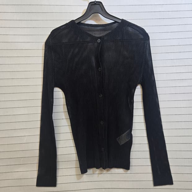 St. John 블랙 시스루 가디건 M