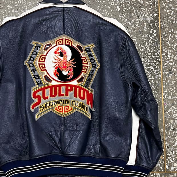 R.B.C Cowhide Leather Varsity Jacket 