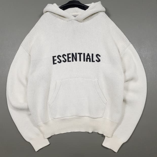 실측 2XL) 에센셜 피어오브갓 풀오버 오트밀 크림 니트 후드티희귀