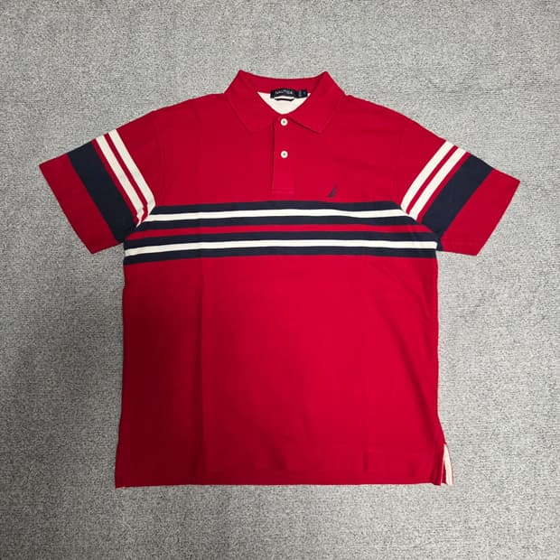 Nautica 빈티지 카라넥 반팔 티셔츠 L(100)